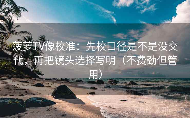 菠萝TV像校准：先校口径是不是没交代，再把镜头选择写明（不费劲但管用）